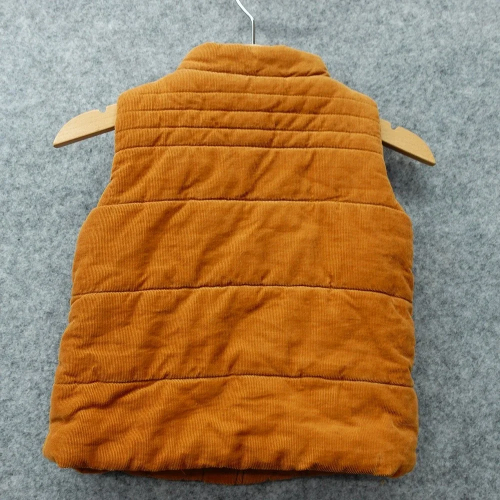 TAHARI Puffer Vest Toddlers 24M Burnt Orange Corduroy Quilted Full Zip Outdoor